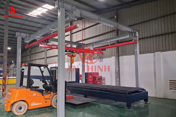 Cầu trục KBK 1 tấn đáp ứng nhu cầu nâng hạ chính xác, linh hoạt tại từng vị trí làm việc